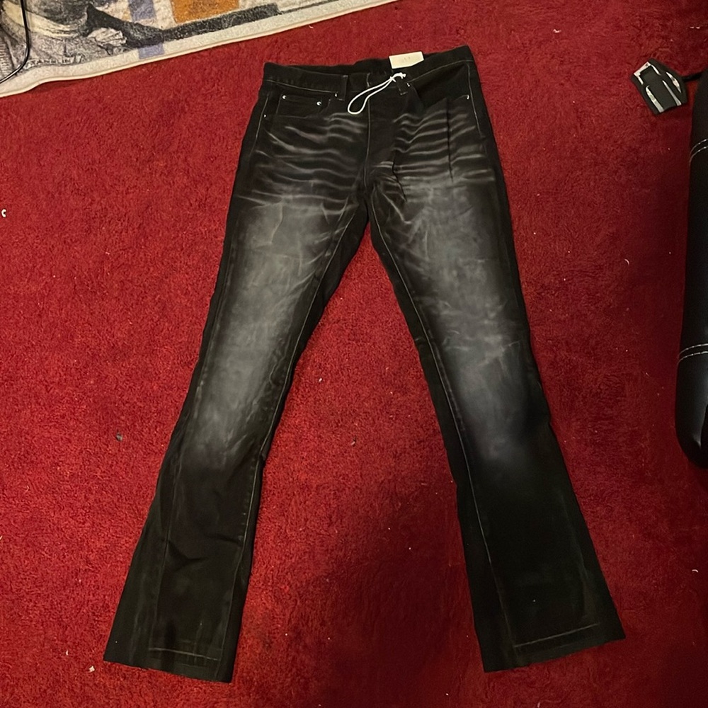 Flared Black Mnml Jeans
